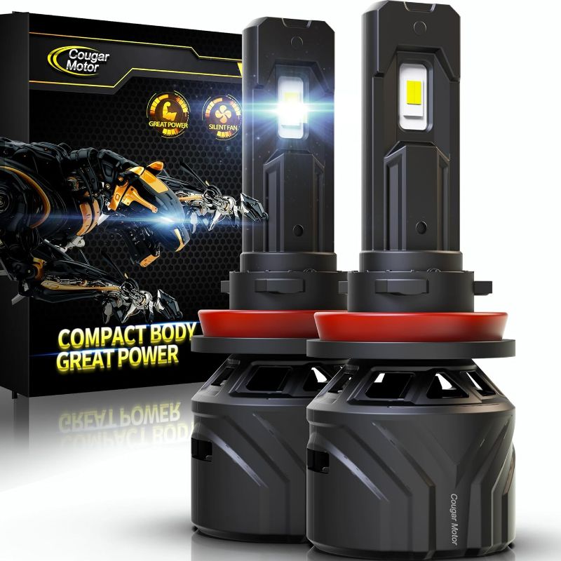 Photo 1 of Cougar Motor H11 Bulbs, H11 Light Bulb H8 H9 Fog Lights 6500K White Non-Polarity H11 Fog Bulb Plug and Play - Pack of 2
