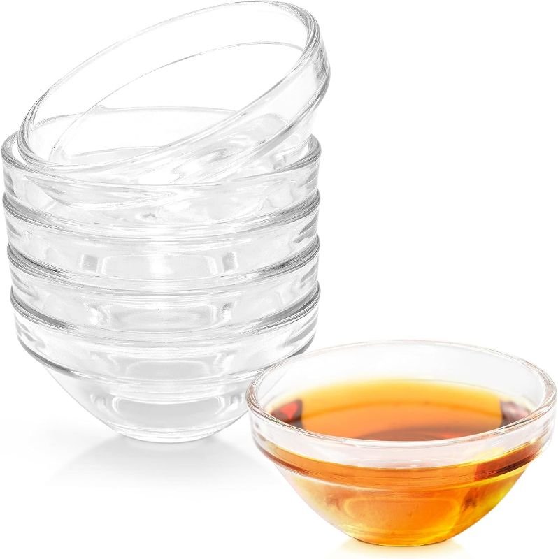 Photo 1 of 3" Clear Glass Pinch Bowls, 5 Pack 2.5oz Stackable Small Prep Dishes for Spices, Dipping Sauces, and Ice Cream Toppings - Dishwasher, Microwave, and Freezer Safe
