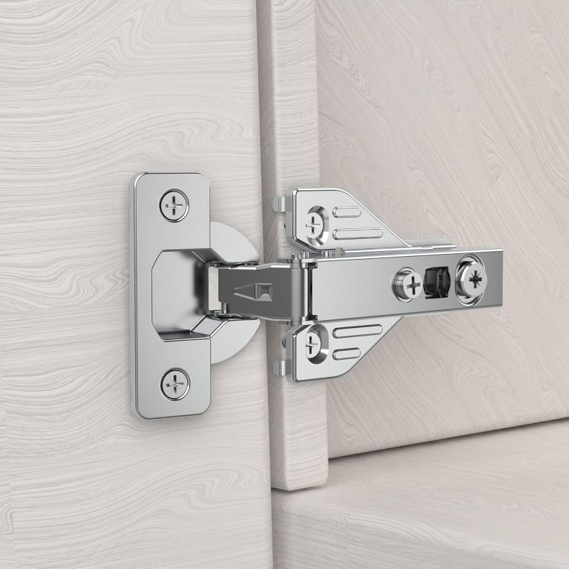 Photo 1 of 20 Pack Full Overlay Soft Close Concealed Hinges, Small Door Gap, Clip-on Plate, Face Frame Door, Self Closing Hidden Satin Nickel 3D Hinge, 105° Open Angle Concealed Stainless Steel Hinges
