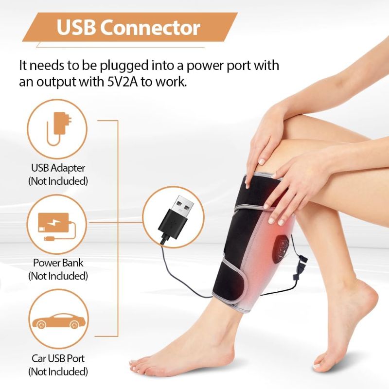 Photo 6 of USB Powered Electric Heating Pad for Leg Pain Relief, Portable Heating Pad Wrap for Shin Muscle Sorness, Auto Shut Off, Machine Washable, Moist Heating Pad for Knee