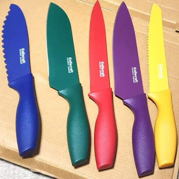 Photo 1 of Color Coded Kitchen Knife Set, Non-Stick Ceramic Coated Stainless Steel 6 Piece
