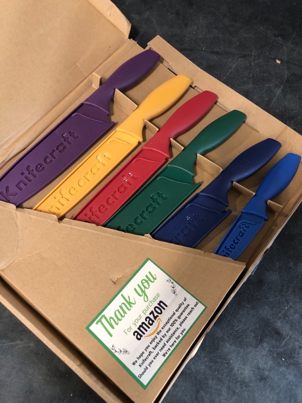 Photo 2 of Color Coded Kitchen Knife Set, Non-Stick Ceramic Coated Stainless Steel 6 Piece
