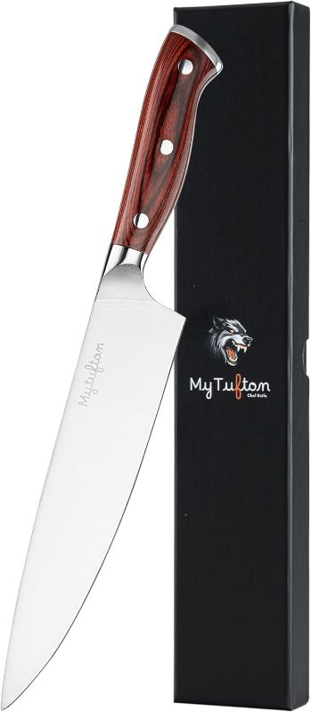 Photo 1 of 8-inch Ultra Sharp Premium Chef Knife - Japanese Professional High Carbon Stainless Steel, Ergonomic Pakka Wood Handle - Kitchen Chef Knife with Premium Gift Box
