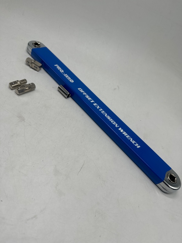 Photo 2 of Offset Extension Wrench - 15-Inch Impact-Ready Socket Wrench Tool with Square Drive Adapters (1/4", 3/8", 1/2")
