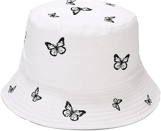 Photo 1 of Quanhaigou Embroidered Bucket Hats Unisex Summer Travel Beach Fisherman Cap for Men Women Teens
