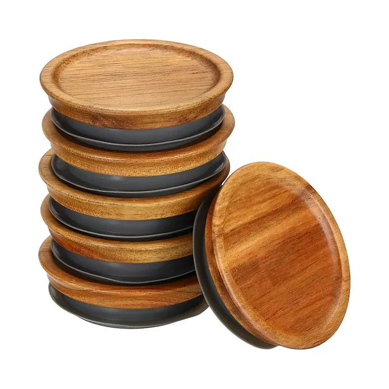 Photo 1 of Regular Mouth Mason Jar Lids Wooden Storage Canning Jar Lids (6 PCS?
