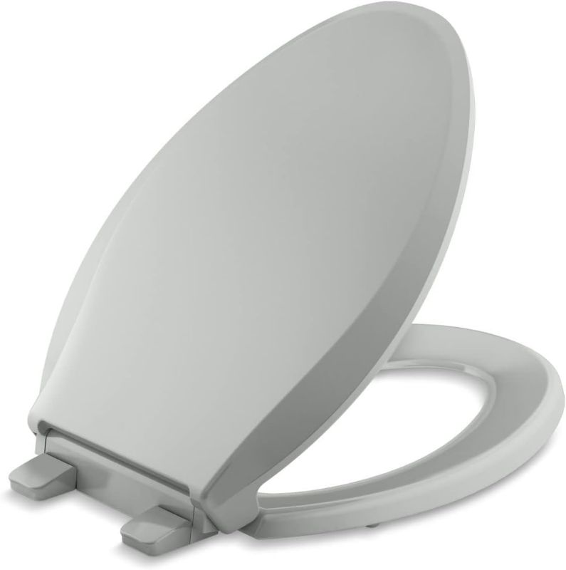 Photo 1 of KOHLER 4636-RL-95 Cachet ReadyLatch Quiet-Close Elongated Toilet Seat, Soft Close Toilet Seat, Elongated Toilet Seat Slow Close, Ice Grey
