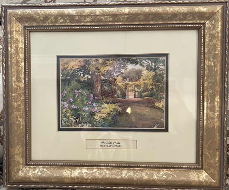 Photo 1 of “THE LILAC PHLAX” BY MILDRED ANNE BUTLER SIGNED ARTWORK, FRAMED 12 3/4” x 11”