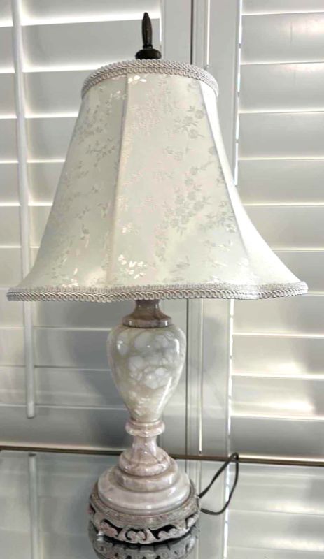 Photo 1 of VINTAGE STONE TABLE LAMP H26”