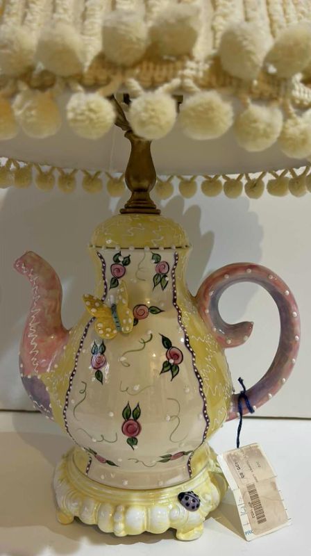 Photo 1 of HANDPAINTED PORCELAIN TEAPOT LAMP H20”