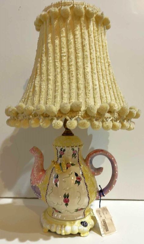 Photo 2 of HANDPAINTED PORCELAIN TEAPOT LAMP H20”