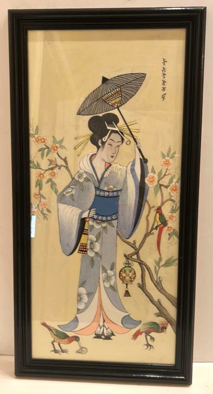 Photo 1 of WALL DECOR - GEISHA ARTWORK FRAMED 
14 1/4” x 28 1/2”