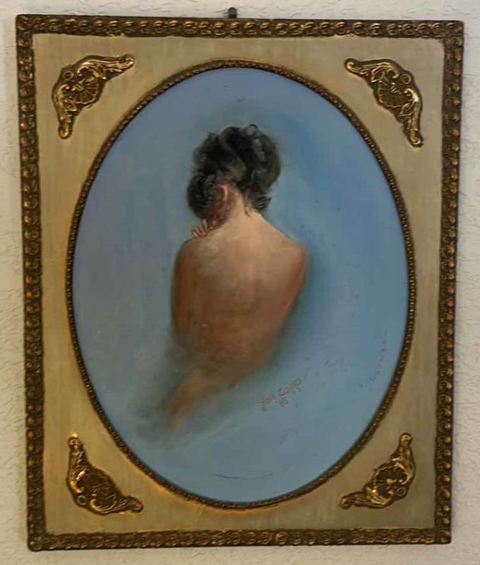 Photo 1 of SIGNED OIL ON CANVAS “WOMAN” FRAMED ARTWORK 13 1/4” x 16 1/4”