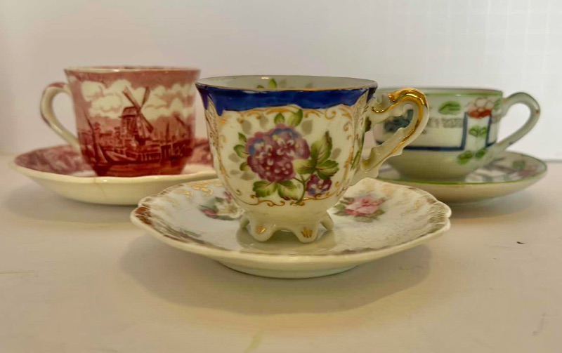 Photo 1 of 3 PORCELAIN TEACUPS AND SAUCERS