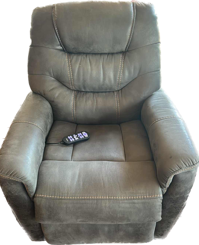 Photo 1 of Ultra comfort, power, lift, and recline chair, gray leather 