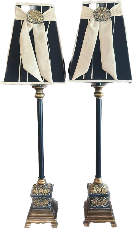 Photo 1 of TALL TABLE LAMPS WITH UNIQUE SHADES H40”