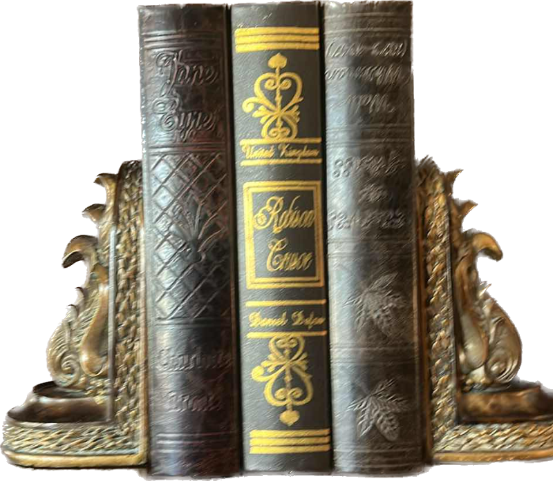 Photo 1 of ORNATE BOOKENDS w 3 FAUX HARDCOVER BOOKS