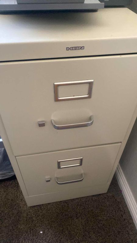 Photo 2 of HON 2 DRAWER ALMOND FILE CABINET 