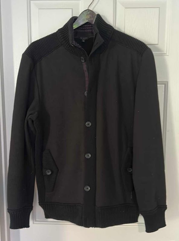 Photo 1 of MENS CLOTHING- TED BAKER LONDON, BUTTON UP / ZIP UP SWEATER JACKET SIZE SMALL
