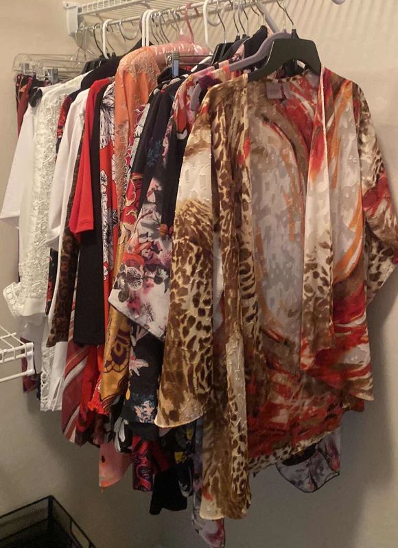 Photo 1 of WOMENS SIZE LARGE AND X-LARGE TOPS & JACKETS & SKIRTS