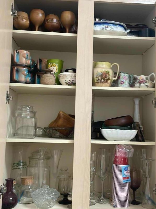 Photo 1 of CONTENTS OF KITCHEN CABINET - GLASSWARE CUPS & MORE