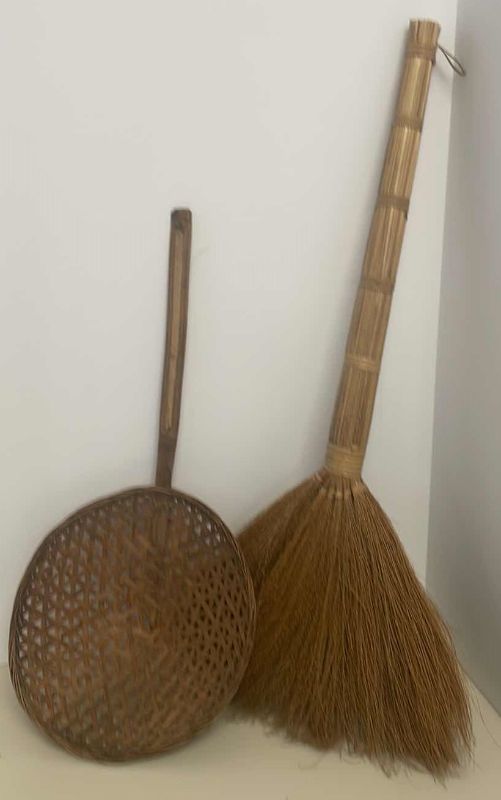 Photo 1 of ANTIQUE BROOM AND BASKET 24”