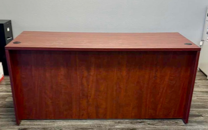 Photo 1 of STRAIGHT FRONT CHERRY OFFICE DESK W 2 FILE DRAWER 66”X 30”  H 30”