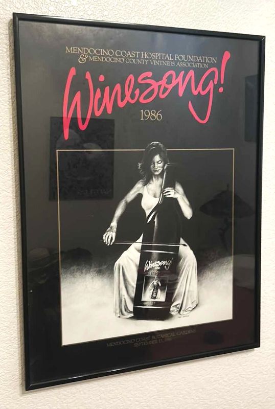 Photo 1 of FRAMED 'WINESONG" POSTER ARTWORK 18” x 24”