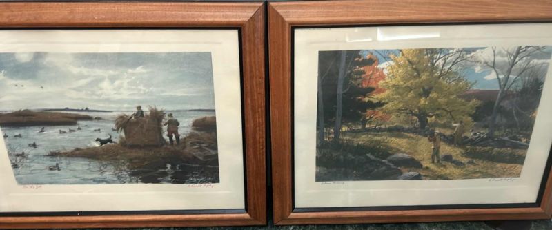 Photo 1 of 2 - FRAMED “ AUTUMN MORNING AND ON THE JOB” A LASSELL RIPLEY, SIGNED ARTWORK 19” x 15”