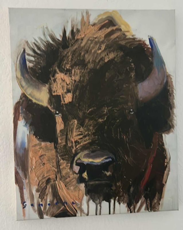 Photo 1 of STRETCHED CANVAS “BUFFALO” SIGNED ARTWORK 16” x 20”