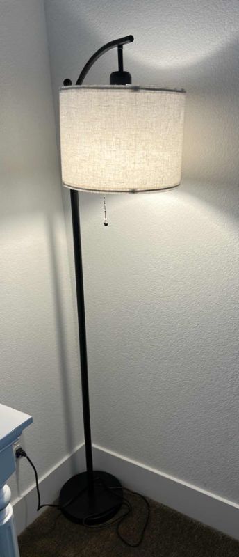 Photo 1 of 5’ METAL FLOOR LAMP WITH LINEN SHADE