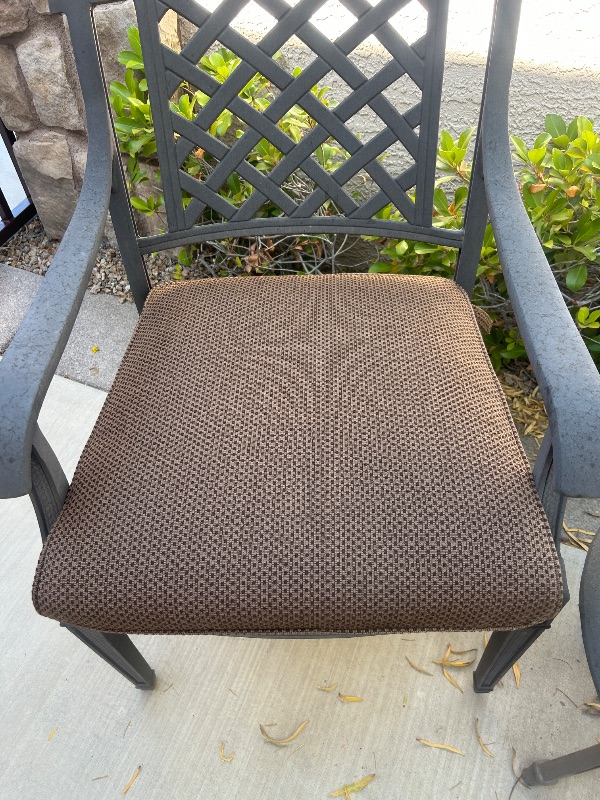 Photo 1 of 2 HEAVY METAL OUTDOOR PATIO CHAIRS H37” & TABLE 30” x 29”