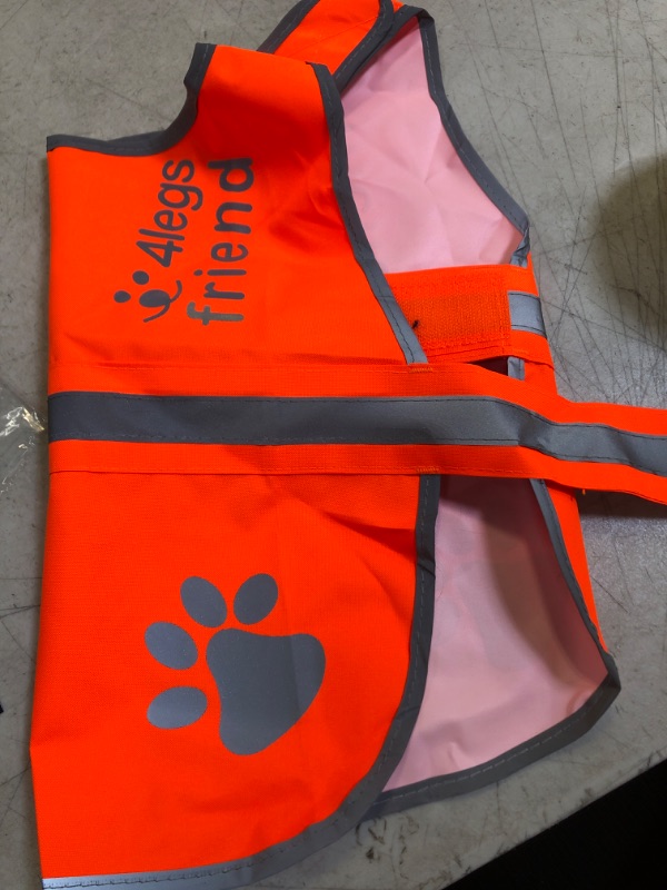 Photo 2 of 4LegsFriend Safety Reflective Vest for Dogs - High Visibility for Outdoor Activity Day and Night, Protect Your Pet from Cars & Hunting Accidents (Blaze Orange), SIZE M 