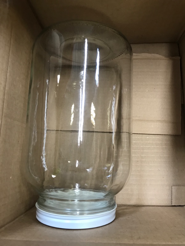 Photo 2 of  1 Gallon Glass Large Mason Jars Wide Mouth with Airtight Metal Lid, Safe for Fermenting Kombucha Kefir Kimchi, Pickling, Storing and Canning, Dishwasher Safe, Made in USA By Kitchentoolz White Lid