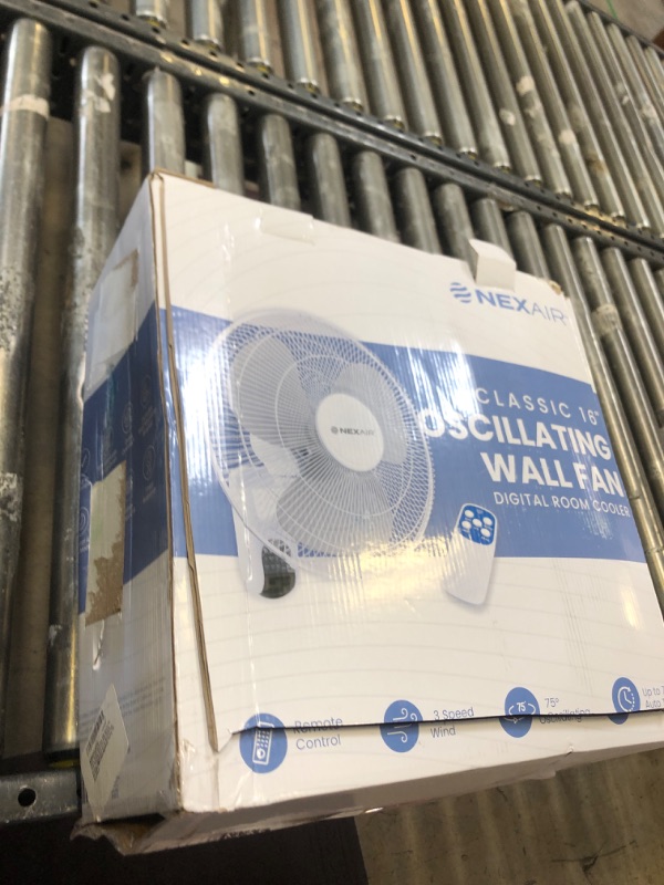 Photo 1 of NEXAIR 16 Inch Oscillating Wall Mount Fan, Quiet Operating Room Fan With Remote Control, 3 Speed Wall Fan for Bedroom with 7.5 Hr Auto Off Timer, Adjustable Cooling Fan For Home, Office & Living Room