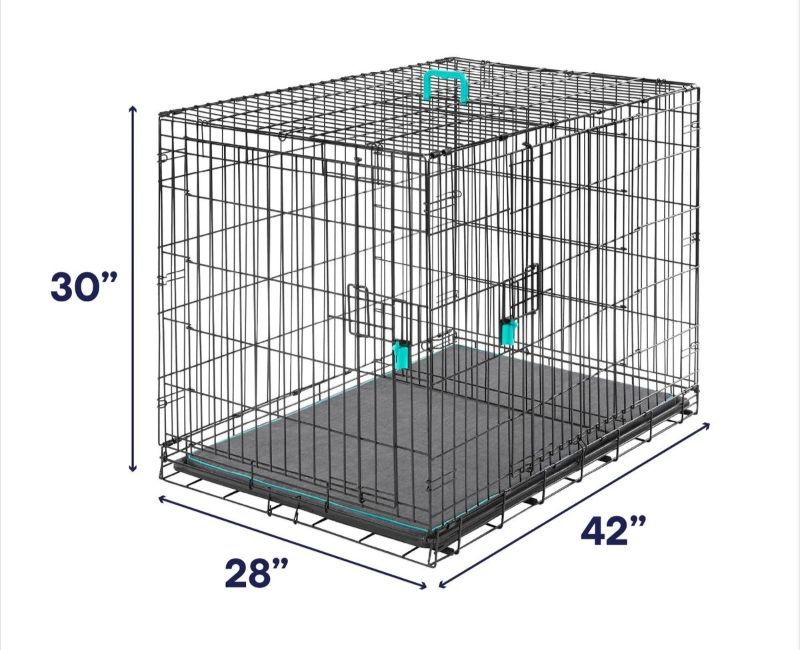 Photo 2 of FRISCO BY CHEWY TEAL 42” HEAVY DUTY ENHANCED LOCK DOG CRATE KIT SKU#233735 (2-DOOR 42”)