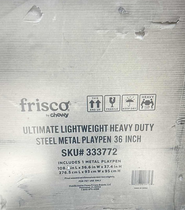 Photo 2 of FRISCO BY CHEWY ULTIMATE LIGHTWEIGHT HEAVY DUTY STEEL METAL PLAYPEN 36” SKU#333772