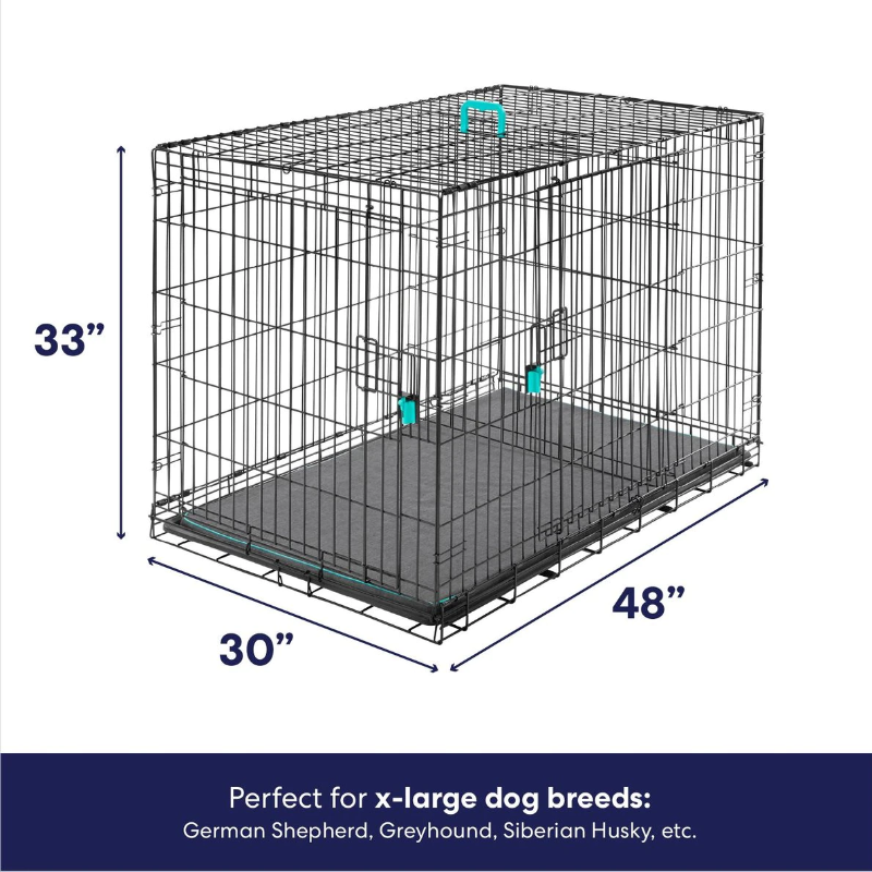 Photo 1 of FRISCO BY CHEWY TEAL 48” DOUBLE DOOR HEAVY DUTY ENHANCED LOCK DOG CRATE KIT SKU#233736