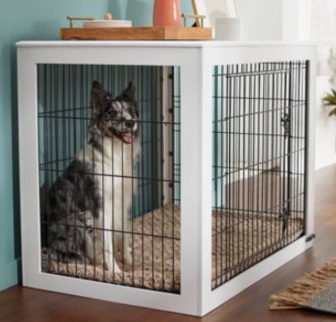 Photo 1 of NIB FRISCO BY CHEWY WHITE WOOD DECOR CRATE W MESH 42” SKU#253031