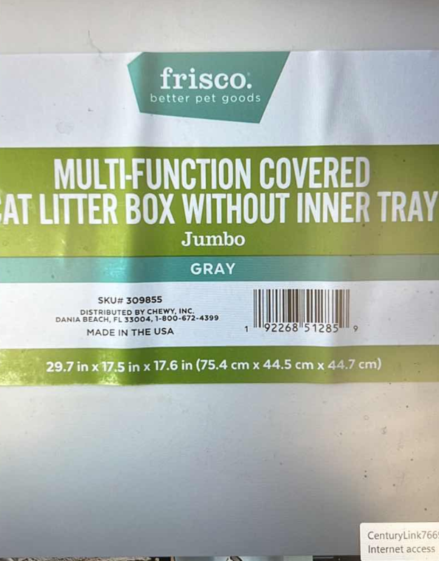 Photo 3 of NIB FRISCO MULTI-FUNCTION GRAY JUMBO COVERED CAT LITTER BOX WITHOUT INNER TRAY  SKU#309855