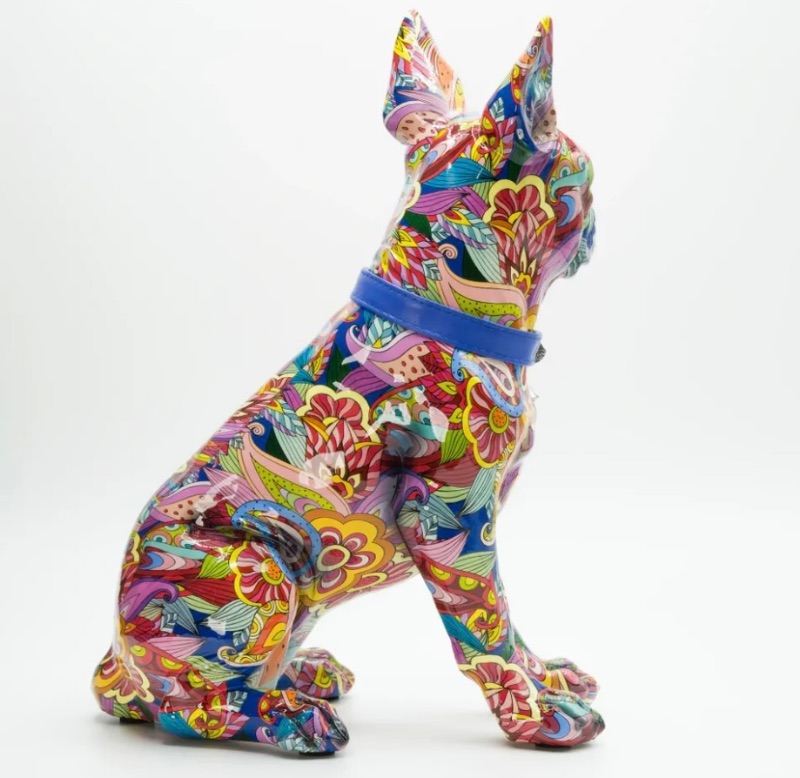 Photo 2 of BRANI COLORFUL RESIN BOSTON TERRIER DOG 9” x 6” 13”