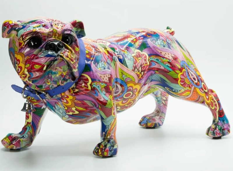 Photo 5 of BRANI COLORFUL RESIN BULL DOG STANDING. 15” x 17” 8”