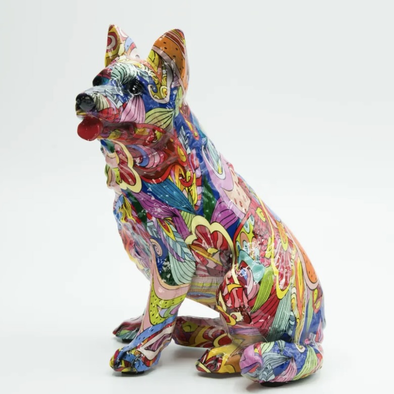 Photo 1 of BRANI COLORFUL RESIN GERMAN SHEPHERD DOG  6” x 5” x 7”