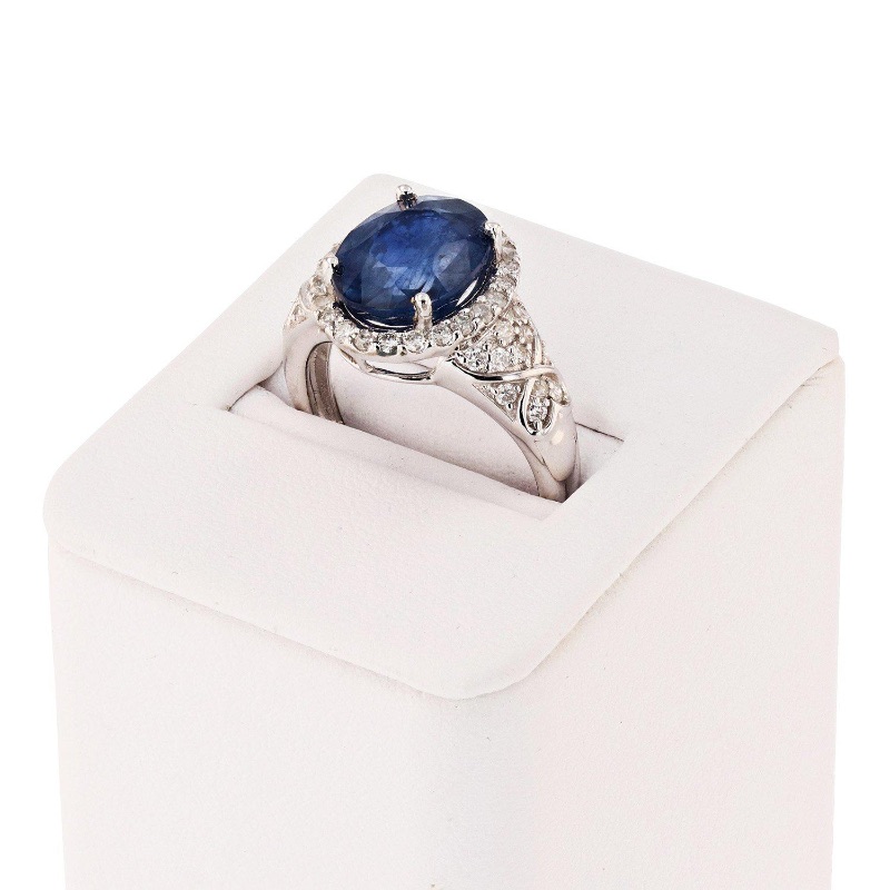 Photo 3 of 4.79ct Tanzanite and 0.57ctw Diamond 14K White Gold Ring W. MSRP Appraisal (Approx Size 6-7).  RN018162