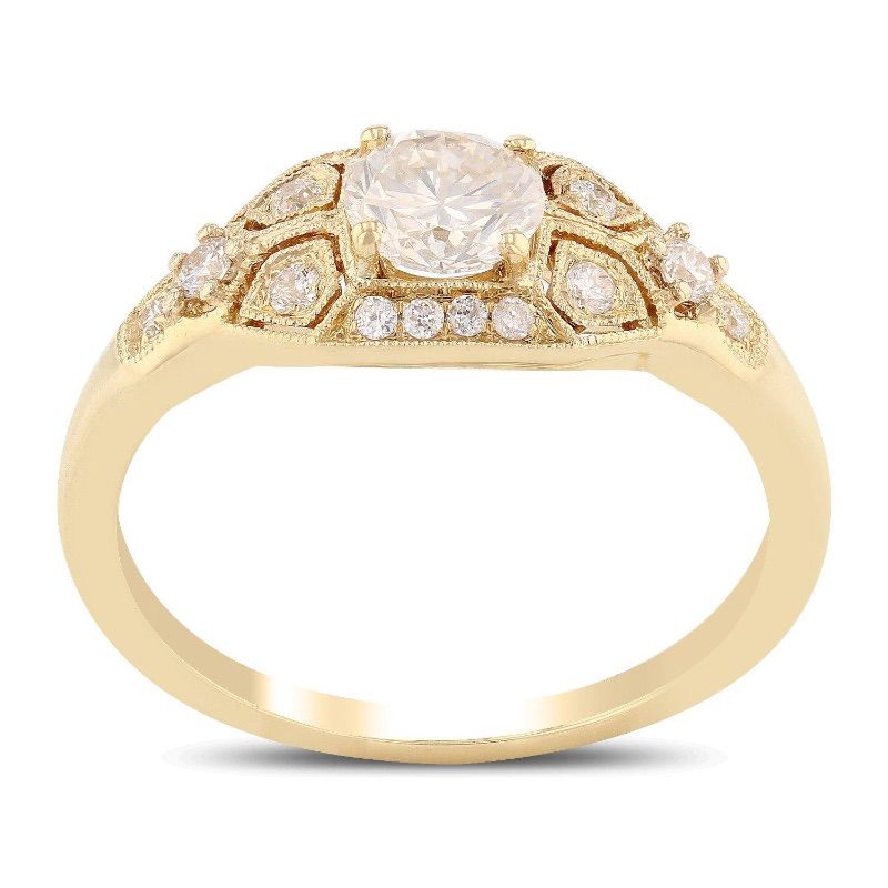 Photo 1 of Diamond 18K Yellow Gold Ring  0.50ct SI2 CLARITY CENTER  (0.68ctw Diamonds) W MSRP APPRAISAL (APPROX SIZE 6-7).  RN023808