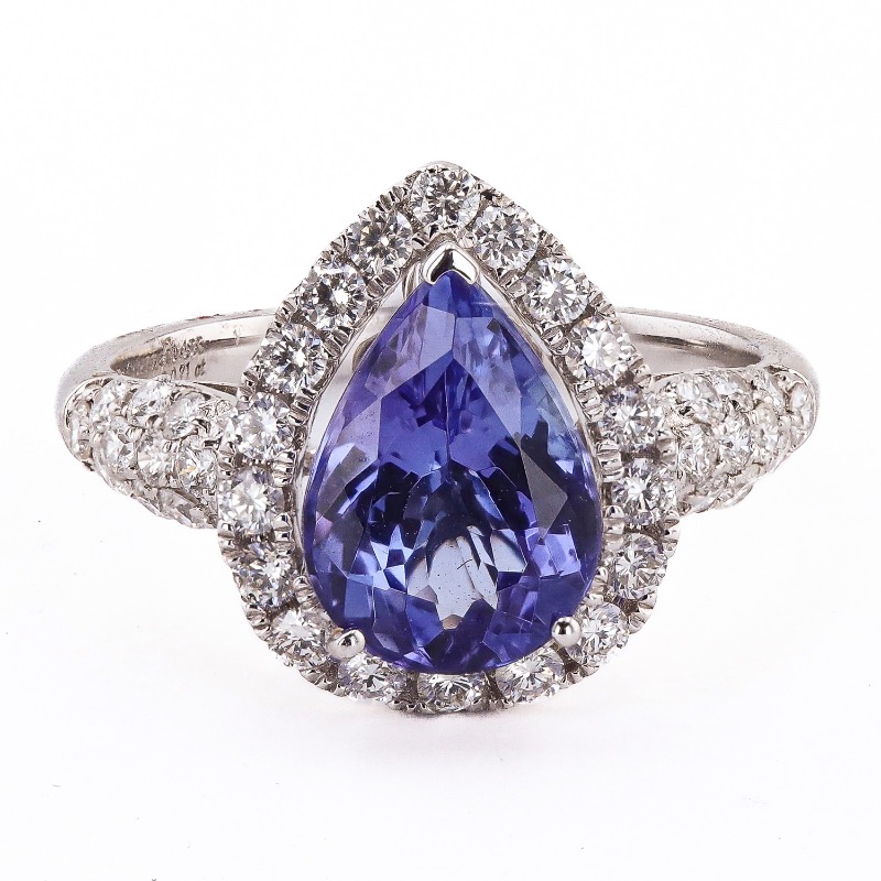 Photo 3 of 2.66ct Tanzanite and 0.71ctw Diamond 14K White Gold Ring W MSRP APPRAISAL (APPROX SIZE 6-7)  RN030288