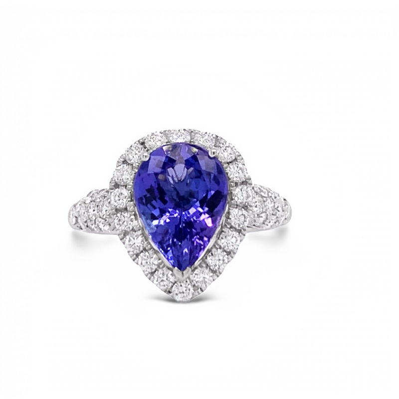 Photo 2 of 2.66ct Tanzanite and 0.71ctw Diamond 14K White Gold Ring W MSRP APPRAISAL (APPROX SIZE 6-7)  RN030288