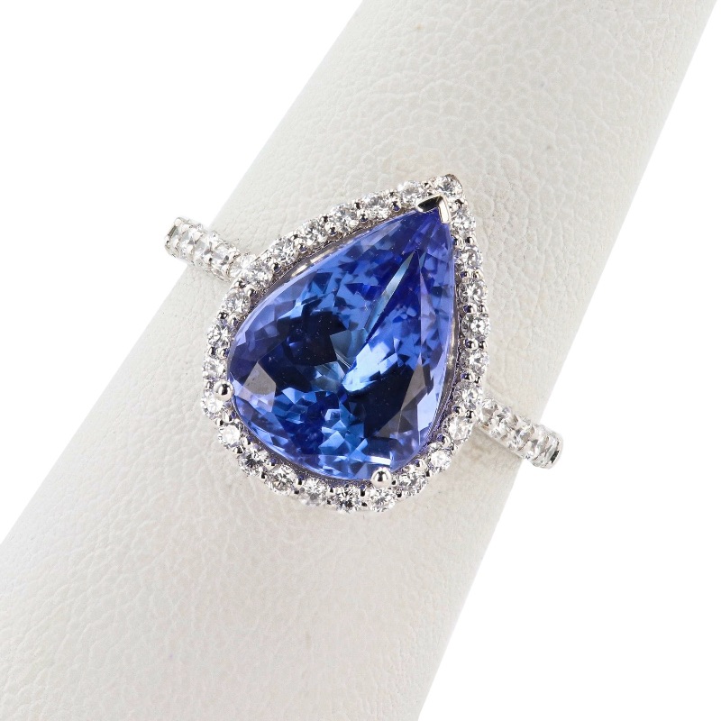 Photo 3 of 4.30ct Tanzanite and 0.47ctw Diamond 14K White Gold Ring W MSRP APPRAISAL (APPROX SIZE 6-7)  RN030239