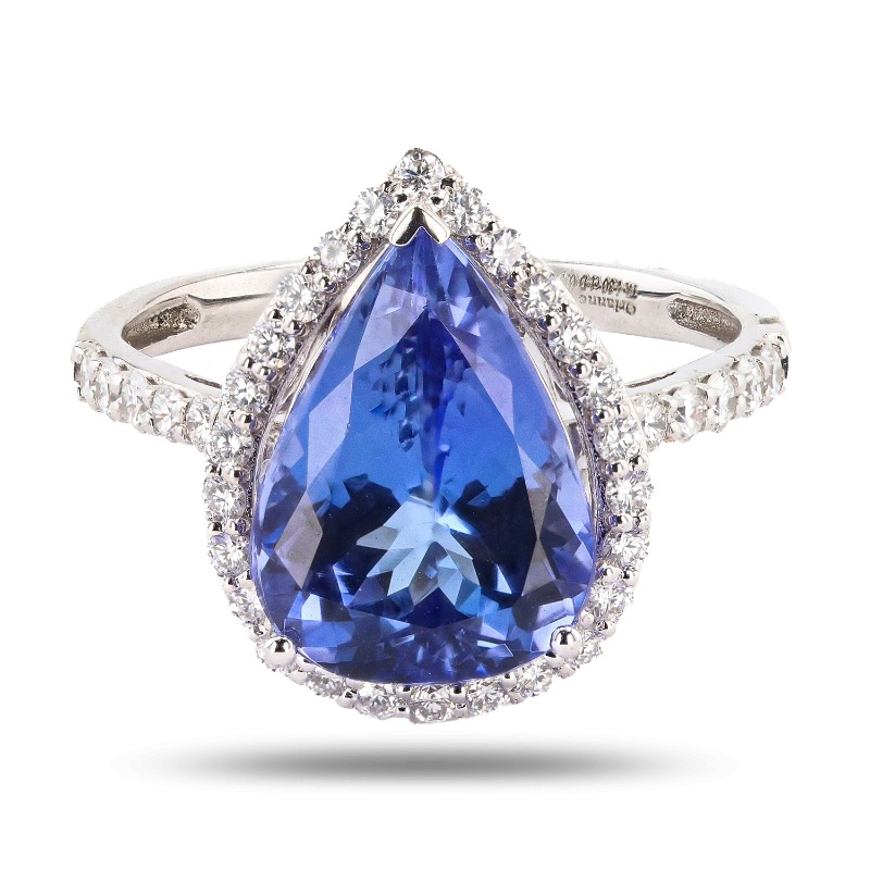 Photo 1 of 4.30ct Tanzanite and 0.47ctw Diamond 14K White Gold Ring W MSRP APPRAISAL (APPROX SIZE 6-7)  RN030239