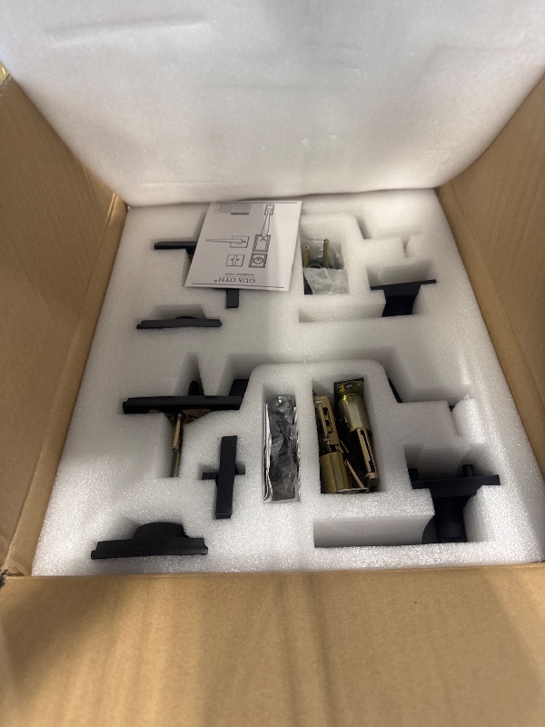 Photo 1 of NeuType Front Door Handle Set Matte Black Double Door Handle Set with Dummy Heavy Duty Double Door Lock Set, with Single Cylinder Deadbolt and Lever Handle, Compatible with Right & Left Handed Doors